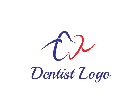 line art teeth dental logo