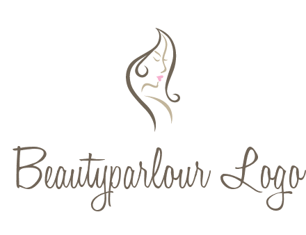 line art silhouette of woman profile beauty logo