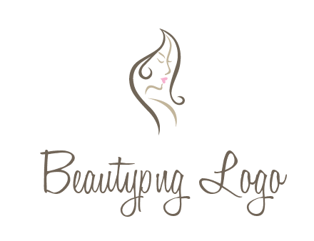 line art silhouette of woman profile beauty logo