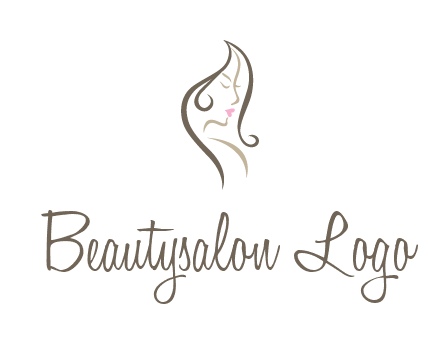 line art silhouette of woman profile beauty logo