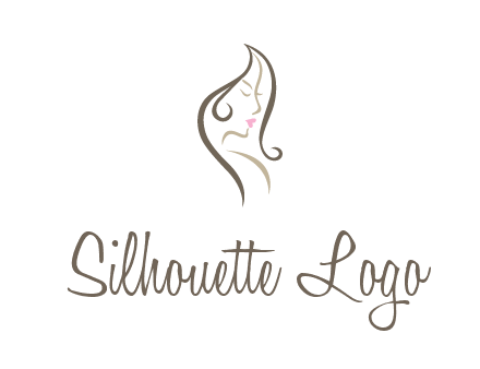 line art silhouette of woman profile beauty logo