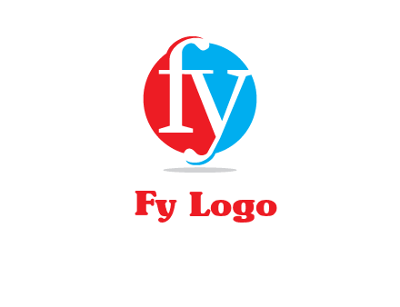 Letter f and y inside the circle logo