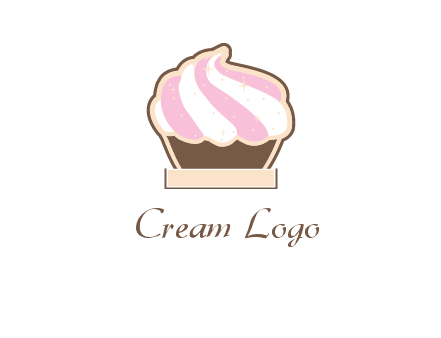 two color cream top cupcake logo