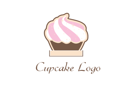 two color cream top cupcake logo