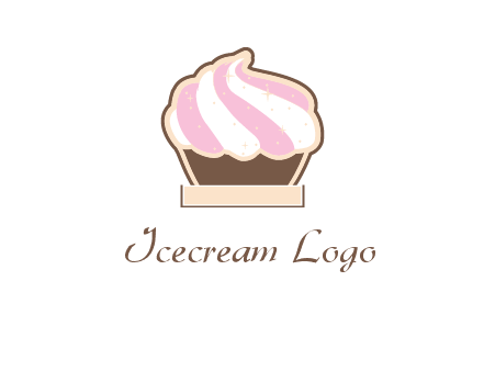 two color cream top cupcake logo