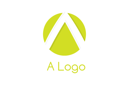 arrow inside the circle forming letter A logo