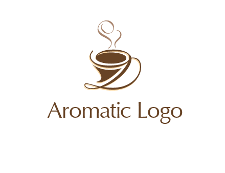 fancy abstract coffee cup with steam beverage logo