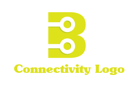 technology wires in letter b logo