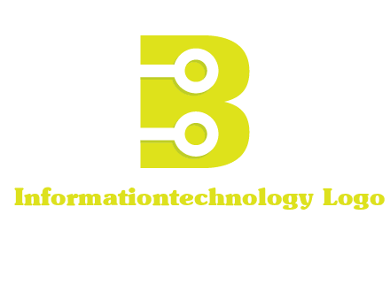 technology wires in letter b logo