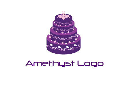 tiered layer wedding cake logo