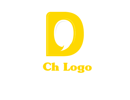 chat bubble inside letter d logo