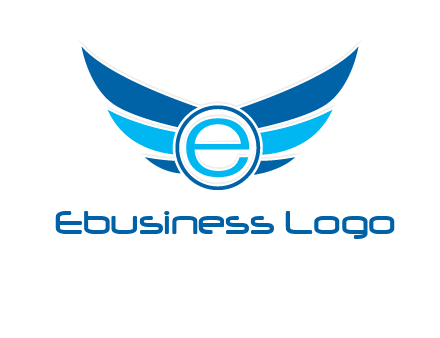 letter e inside the circle with wings logo