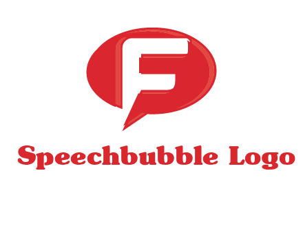 letter f inside the speech bubble logo