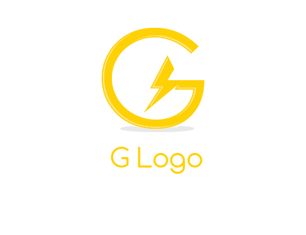 electric bolt merged with letter g logo