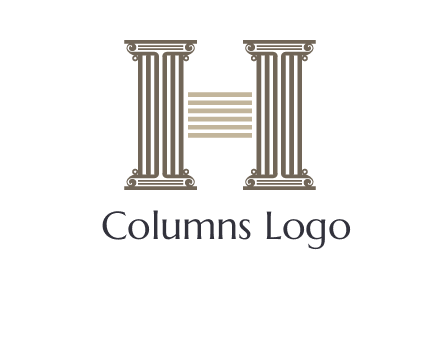 court column forming letter h logo