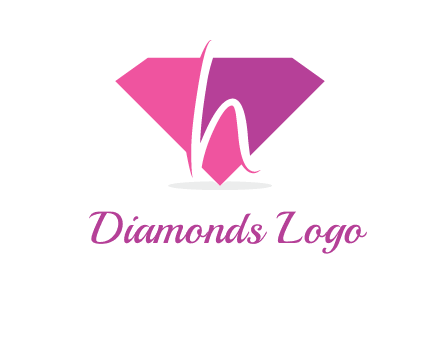 letter h placed in front of a diamond shape logo