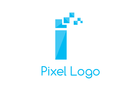 letter i incorporated with pixels logo