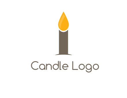 Candle merged with letter i logo