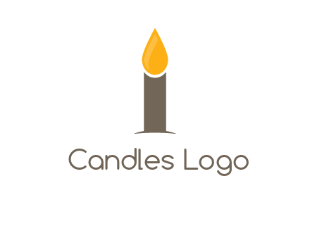 Candle merged with letter i logo