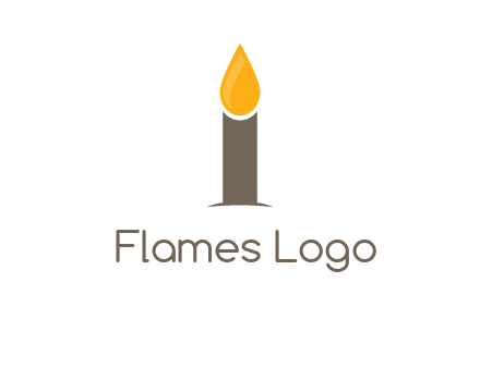 Candle merged with letter i logo