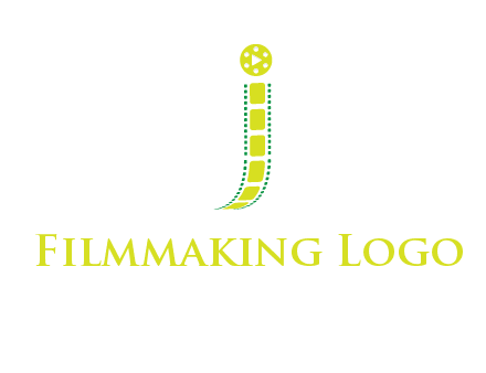 film reel forming letter j logo