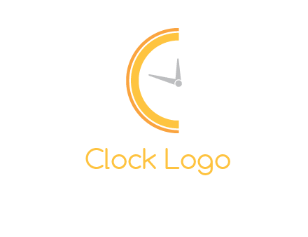 wall clock forming letter c logo