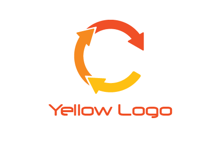 arrows creating letter c logo