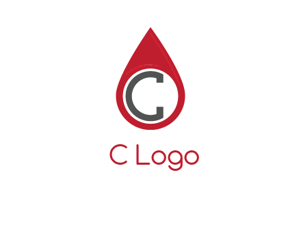 Letter c inside water drop logo