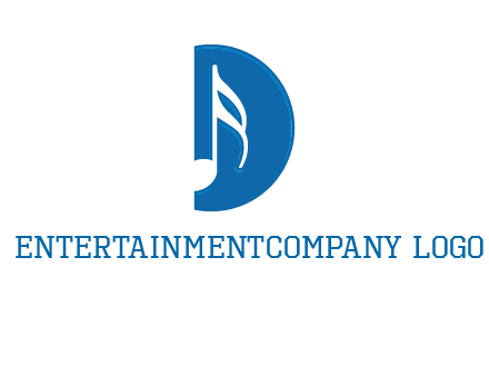 Music key inside letter d logo