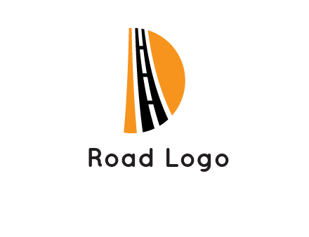 road inside the letter d logo