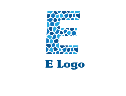 rock stones forming letter e logo