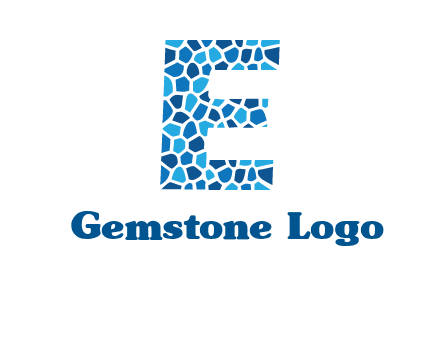 rock stones forming letter e logo