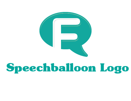 letter f inside the speech bubble logo