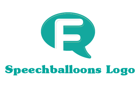 letter f inside the speech bubble logo