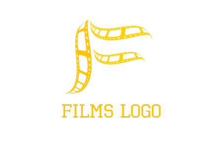 letter f forming movie reel logo