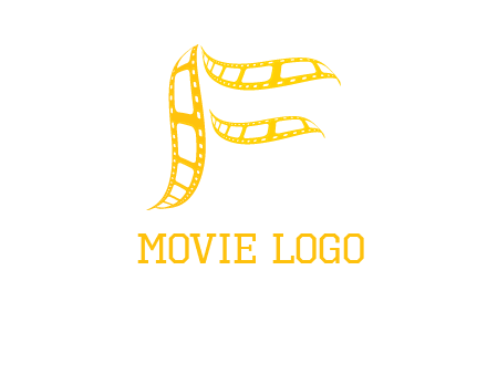 letter f forming movie reel logo