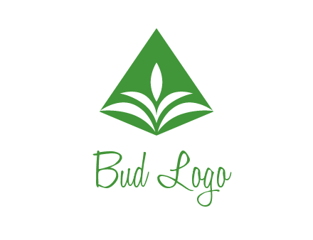 abstract plant in rhombus agriculture logo