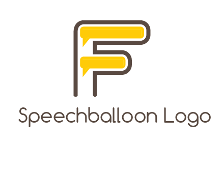 letter f incorporated with speech bubbles logo