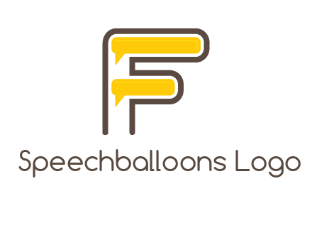 letter f incorporated with speech bubbles logo