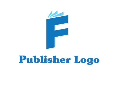 letter f incorporated with book logo