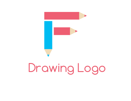 Pencils forming letter f logo