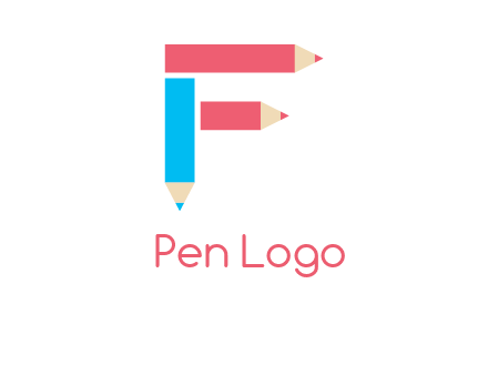 Pencils forming letter f logo