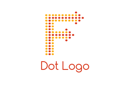 dots forming letter f with arrows logo