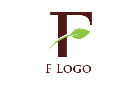 leaf incorporated with letter f logo