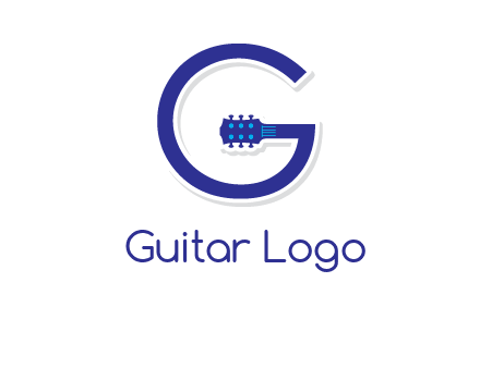 Guitar incorporated with letter g logo