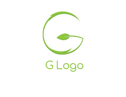 leaf forming letter g logo