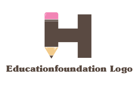 pencil incorporated with letter h logo