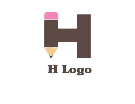 pencil incorporated with letter h logo