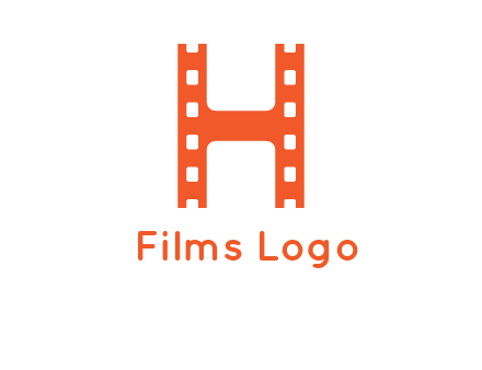 film reel forming letter h logo