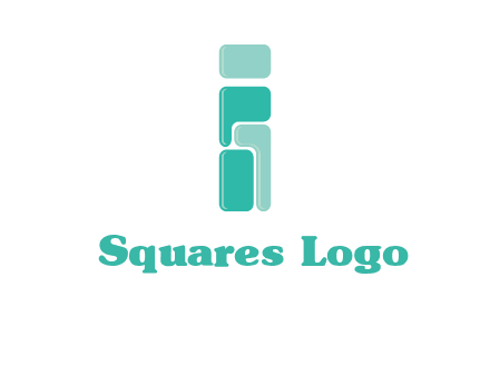 squares forming letter i logo